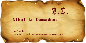 Nikolits Domonkos névjegykártya
